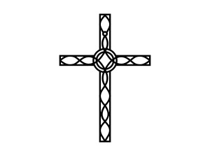 Krzyż metalowy KNS024 30 cm - miedziany