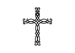 Krzyż metalowy KNS025 15 cm - miedziany
