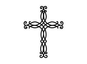 Krzyż metalowy KNS025 30 cm - biały matowy
