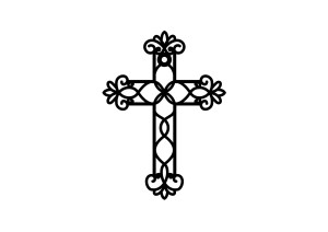 Krzyż metalowy KNS027 15 cm - miedziany