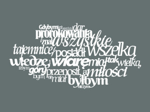 Dekoracja metalowa napis na ścianę Hymn 60 cm - biały matowy