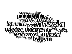 Dekoracja metalowa napis na ścianę Hymn 60 cm - czarny mat