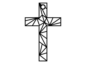 Krzyż metalowy KNS028 15 cm - czarny mat