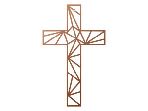 Krzyż metalowy KNS028 50 cm - miedziany
