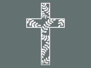 Krzyż metalowy KNS029 50 cm - biały matowy