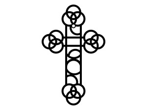 Krzyż metalowy KNS031 30 cm - czarny mat