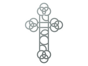 Krzyż metalowy KNS031 50 cm - srebrny