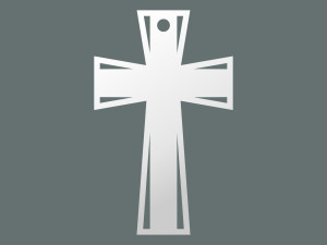Krzyż metalowy KNS032 15 cm - biały matowy
