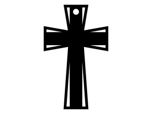 Krzyż metalowy KNS032 15 cm - czarny mat