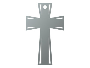 Krzyż metalowy KNS032 15 cm - srebrny