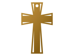 Krzyż metalowy KNS032 15 cm - złoty