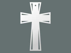 Krzyż metalowy KNS032 30 cm - biały matowy