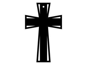 Krzyż metalowy KNS032 30 cm - czarny mat