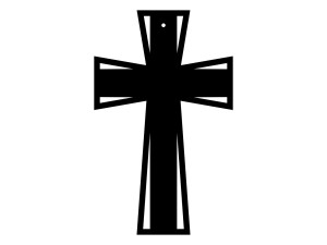 Krzyż metalowy KNS032 50 cm - czarny mat