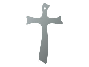 Krzyż metalowy KNS033 15 cm - srebrny