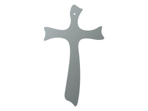 Krzyż metalowy KNS033 30 cm - srebrny