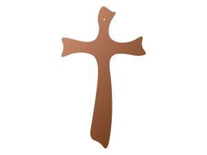 Krzyż metalowy KNS033 50 cm - miedziany