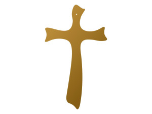 Krzyż metalowy KNS033 50 cm - złoty