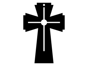 Krzyż metalowy KNS034 15 cm - czarny mat