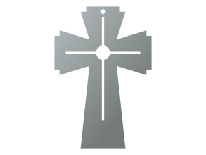 Krzyż metalowy KNS034 15 cm - srebrny