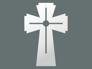 Krzyż metalowy KNS034 50 cm - biały matowy