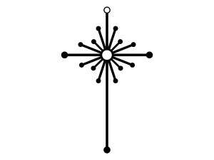 Krzyż metalowy KNS035 15 cm - czarny mat