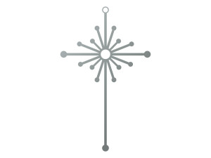 Krzyż metalowy KNS035 15 cm - srebrny
