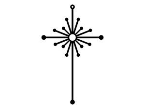 Krzyż metalowy KNS035 30 cm - czarny mat
