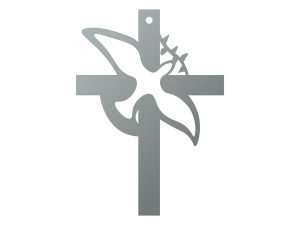 Krzyż metalowy KNS036 15 cm - srebrny