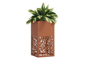 Kwietnik metalowy AŻUROWY A01 30x30x60 - miedziany