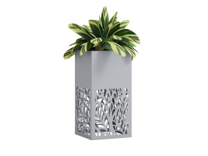 Kwietnik metalowy AŻUROWY A01 30x30x60 - srebrny