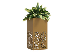 Kwietnik metalowy AŻUROWY A01 30x30x60 - złoty