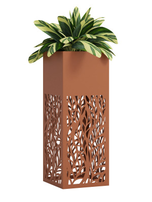 Kwietnik metalowy AŻUROWY A01 30x30x80 - miedziany