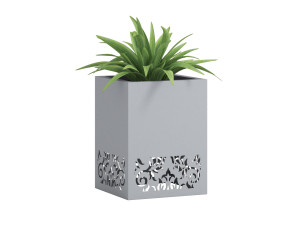 Kwietnik metalowy AŻUROWY A02 30x30x40 - srebrny