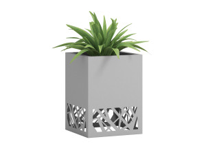 Kwietnik metalowy AŻUROWY A03 30x30x40 - srebrny