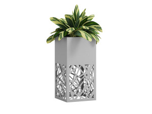Kwietnik metalowy AŻUROWY A03 30x30x60 - srebrny