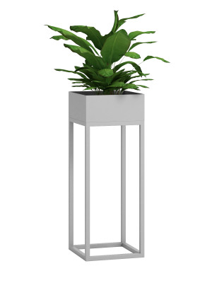 Kwietnik metalowy Loft industrialny l - srebrny