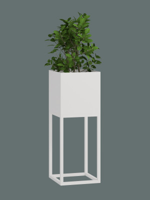 Kwietnik z GŁĘBOKĄ DONICĄ wym. 30x30x80 - biały matowy