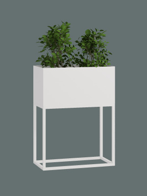 Kwietnik z GŁĘBOKĄ DONICĄ wym. 30x60x80 - biały matowy