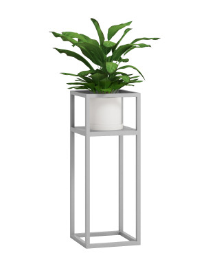 Kwietnik metalowy Loft industrialny półka l - srebrny