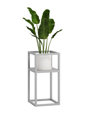 Kwietnik metalowy Loft industrialny półka m - srebrny