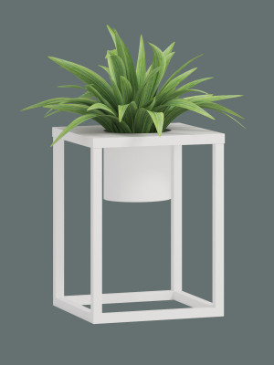 Kwietnik metalowy TUBE loft S 30x30x40cm - biały matowy