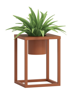 Kwietnik metalowy TUBE loft S 30x30x40cm - miedziany