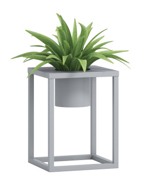 Kwietnik metalowy TUBE loft S 30x30x40cm - srebrny