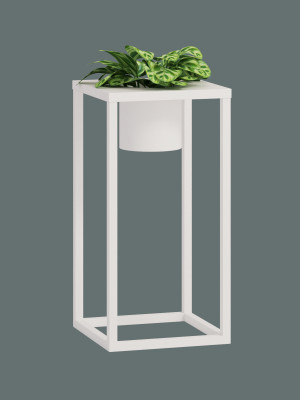 Kwietnik metalowy TUBE loft M 30x30x60cm - biały matowy