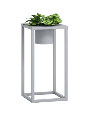 Kwietnik metalowy TUBE loft M 30x30x60cm - srebrny
