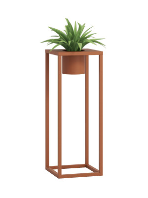 Kwietnik metalowy TUBE loft L 30x30x80cm - miedziany