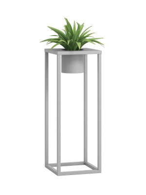 Kwietnik metalowy TUBE loft L 30x30x80cm - srebrny