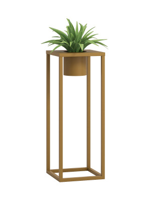 Kwietnik metalowy TUBE loft L 30x30x80cm - złoty