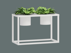 Kwietnik metalowy TUBE loft S 30x60x40cm - biały matowy
